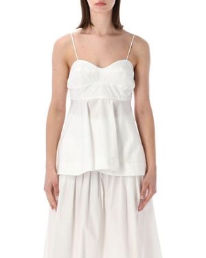 Rohe Sleeveless Bustier-Style Peplum Top - White