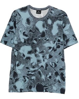 Paul Smith T-Shirt Mit Blumen-Print - Blau