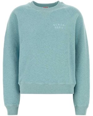 KENZO Boke Heart Embroidered Overdyed Classic Swea - Blue