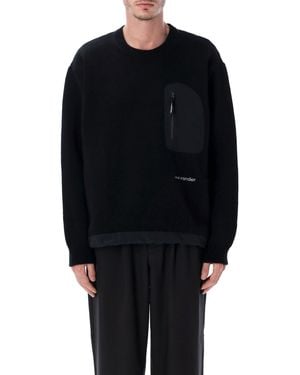 and wander 65 Shetland Wool Jumper - Black