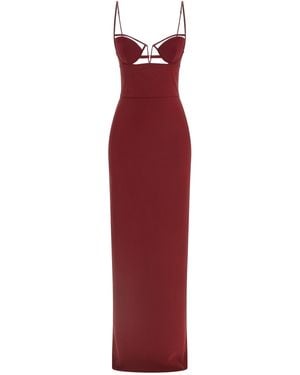 Nensi Dojaka 'V-Wire Bra Maxi' Dress - Rot