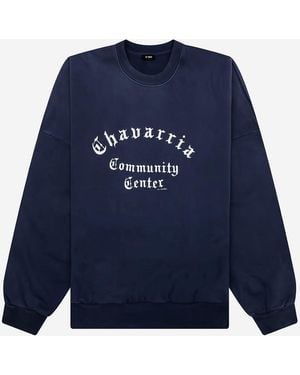 Willy Chavarria Cotton Sweatshirt With Logo - Blue