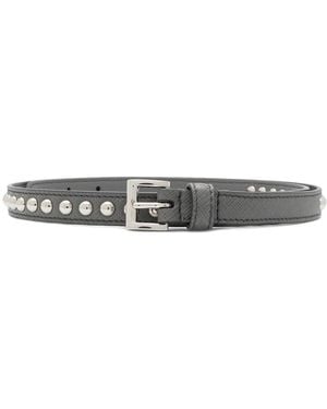 Prada Studded Buckle Belt - Grey
