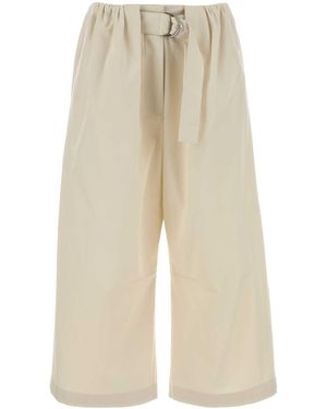 Loewe Ivory Cotton Blend Wide-Leg Pant - White
