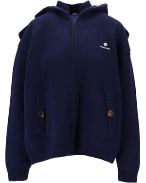 ShuShu/Tong Chaqueta de punto con cremallera y cuello doble - Azul
