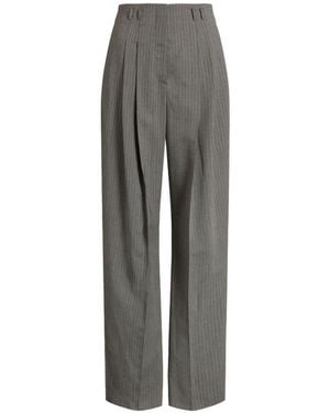 Alberta Ferretti Wool Blend Tailoring Trousers - Grey