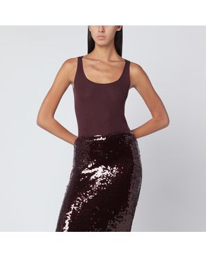 Roberto Collina Eggplant Colored Wool Tank Top - Purple