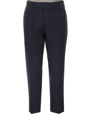 PT Torino Stretch Cotton Tailored Pants - Blue