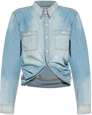 R13 Wrap Around Denim Work Shirt - Blue