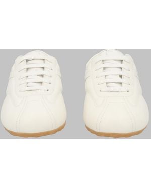 McQueen Leather Low-Top Trainers - Natural