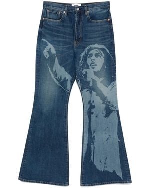 Junya Watanabe Printed Jeans - Blue