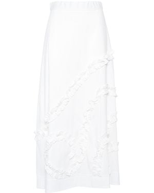 Clips Pleated Skirt - White
