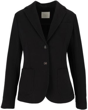 Circolo 1901 Slim-Fit Structured Fleece Blazer - Black