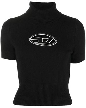 DIESEL T Shirt With M Argaret Logo Embroidery - Black