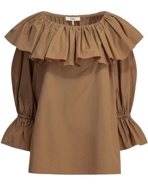 Chloé Lässiges -Top mit Rüschen - Braun