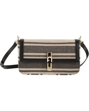 Furla Bolso Iride de piel y tejido S - Blanco