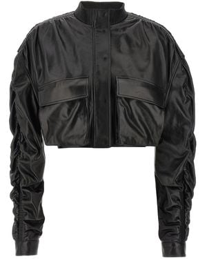 Giovanni bedin Cropped Bomber Jacke - Schwarz