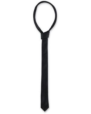Saint Laurent Thin Monogram Tie - Black