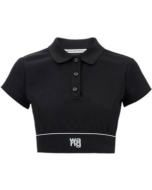 Alexander Wang Cheerleader Crop Top Polo - Schwarz