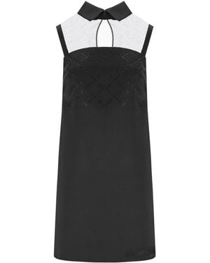 Elisabetta Franchi Mini Dress With Rhinestones - Black