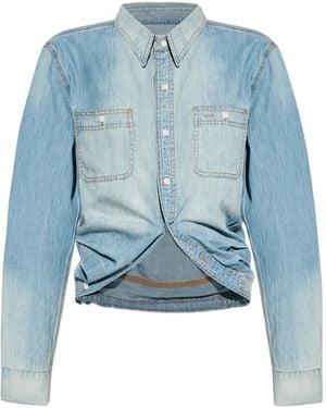 R13 Wrap Around Denim Work Shirt - Blue
