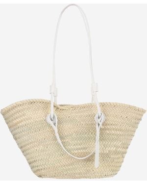Filippo Catarzi 1910 Straw Bag With Logo - Natural