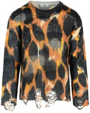 Laneus Gefleckter "Leopard Destroyed"-Pullover aus Baby-Alpaka-Mischung - Mehrfarbig
