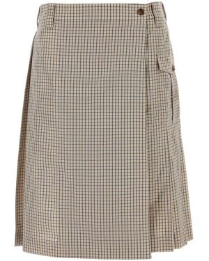 Miu Miu Embroidered Nylon Blend Skirt - Grey