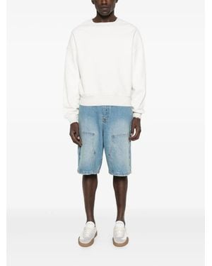 Palm Angels Curved Logo Loose Collar Crew Off - Blue