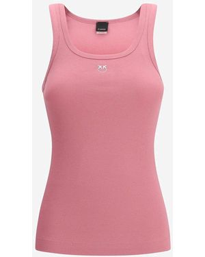 Pinko Tanktop Van Stretchkatoen - Roze