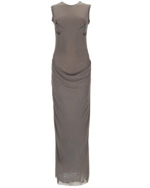 Jean Paul Gaultier Gathered Sleeveless Maxi Dress - Gray