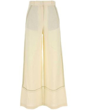 Camilla & Marc Cream Linen Blend Fortuna Wide Leg Pant - White