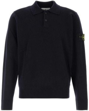 Stone Island Midnight Wool Polo Shirt - Blue
