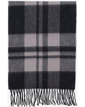 Alex Begg Cashmere Scarf With Check Pattern - Black