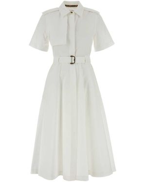 Burberry White Poplin Shirt Dress