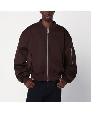 Entire studios Dark Zip Up Bomber Jacket - Brown