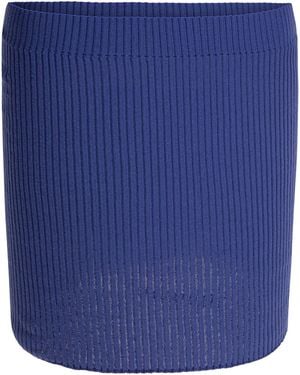 Courreges Cotton And Wool Pencil Skirt - Blue