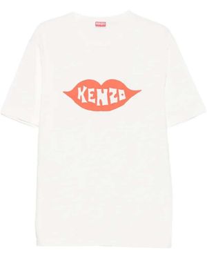 KENZO T-shirt Met Logoprint - Wit