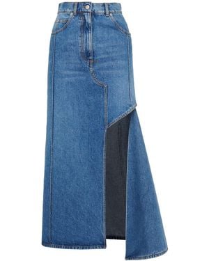 McQueen Pencil Skirt With Cut-Out - Blau