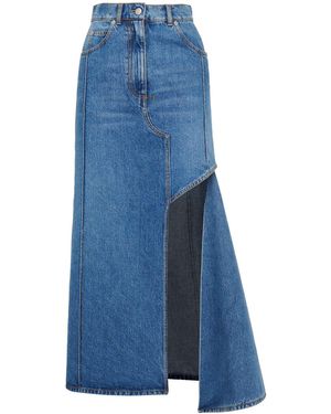 McQueen Denim Midi Skirt - Blue