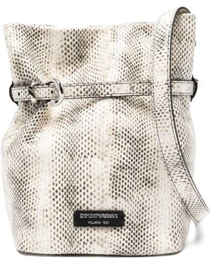 Emporio Armani Exclusive Leather Bucket Bag - White