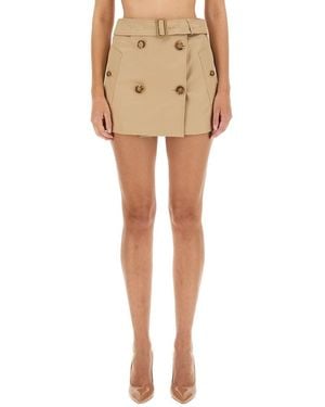 Burberry Mini Trench Skirt - Natural
