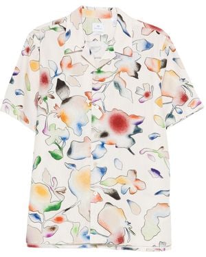 Paul Smith Hemd mit Blumen-Print - Weiß