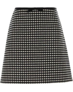 Valentino Garavani Embroidered Flannel Mini Skirt - Black