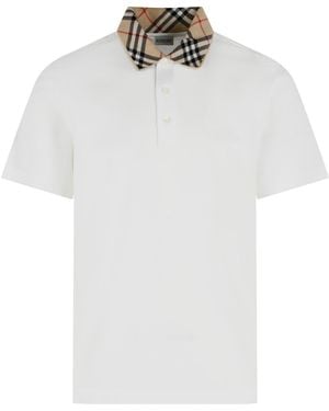 Burberry 'evan' Wit Katoenen Poloshirt