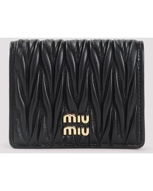 Miu Miu Matelassé Wallet - Black