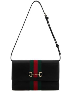 Gucci Horsebit Shoulder Bag - Black