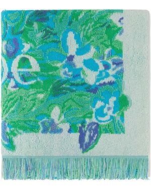 Chloé Wild Flowers Embroidered Terry Beach Towel 150 Cm X 95 Cm - Green