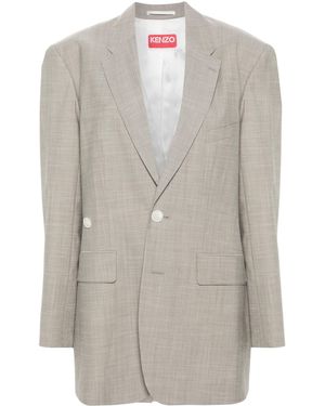 KENZO Solid Kimono Blazer - Gray