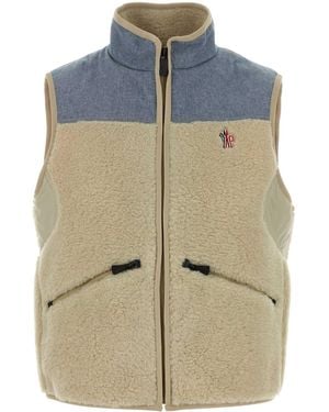 Moncler Colour Block Mock Collar Jacket - Blue